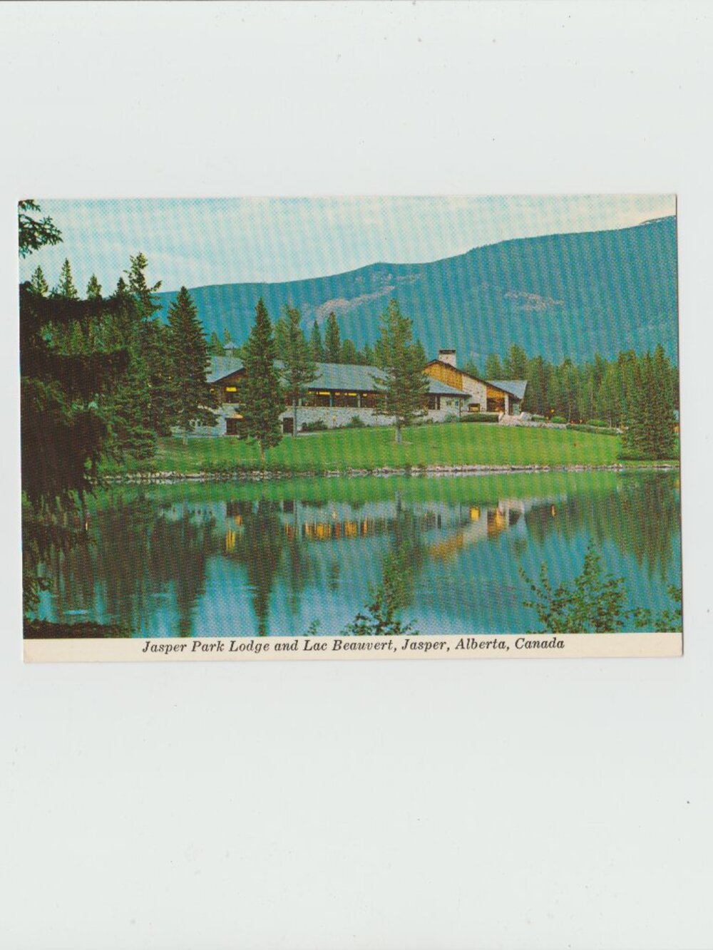 Postcard Canada Canadian Rockies Mountains Jasper Park Lodge Lac Beauvert